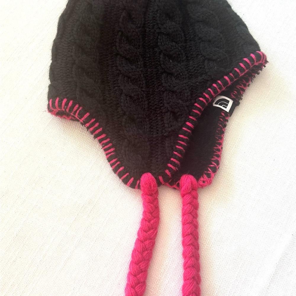 The North Face Kids Black and Pink Knit Hat, Great Condition